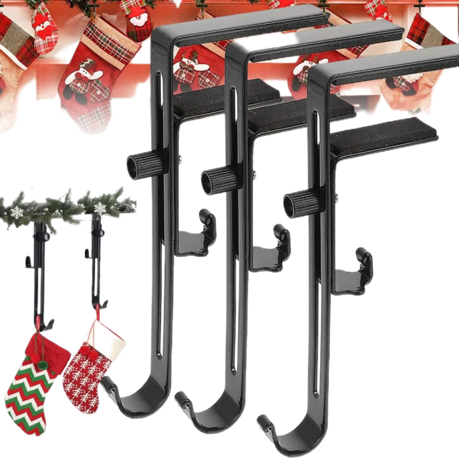 Fireplace Stocking and Garland Hanger